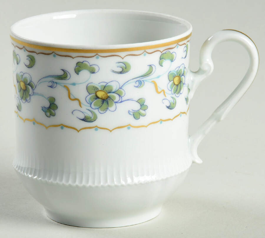 Bouquet (Green & Yellow Flowers) Flat Cup by Haviland-1