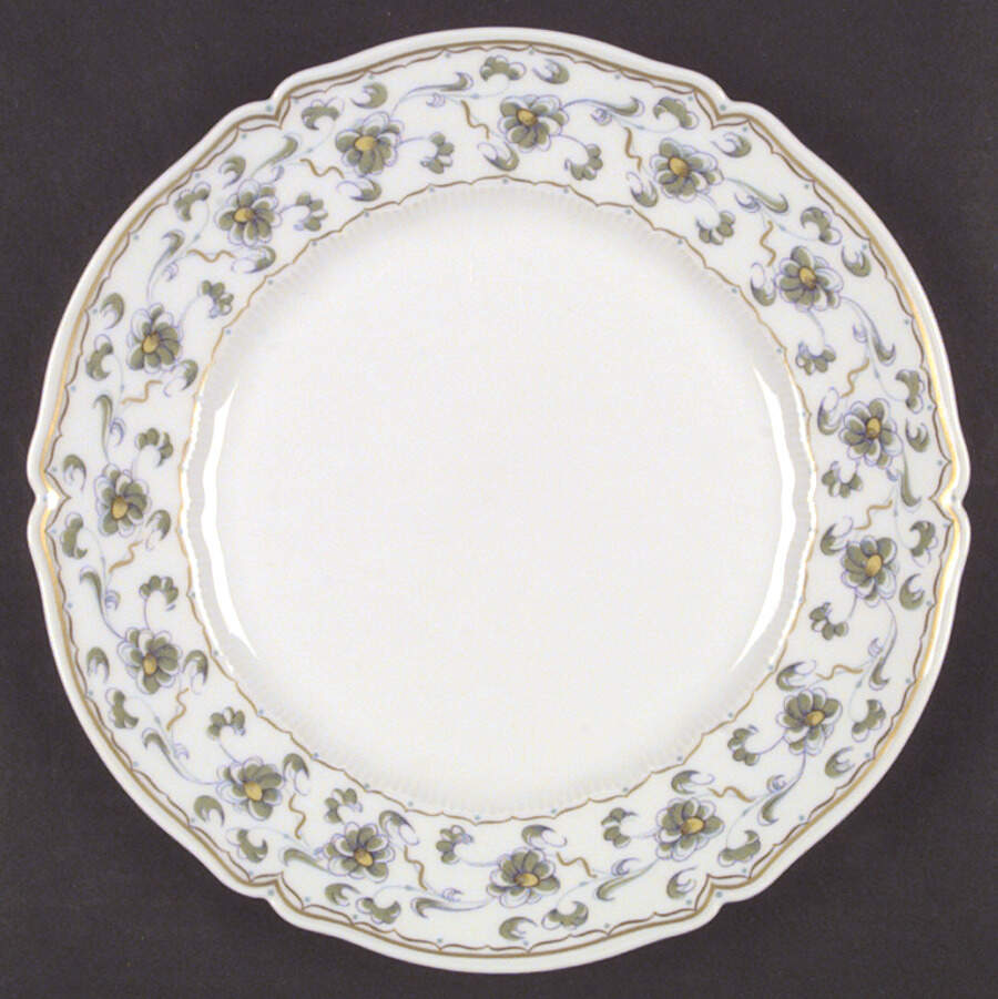 Bouquet (Green & Yellow Flowers) Dinner Plate by Haviland-1