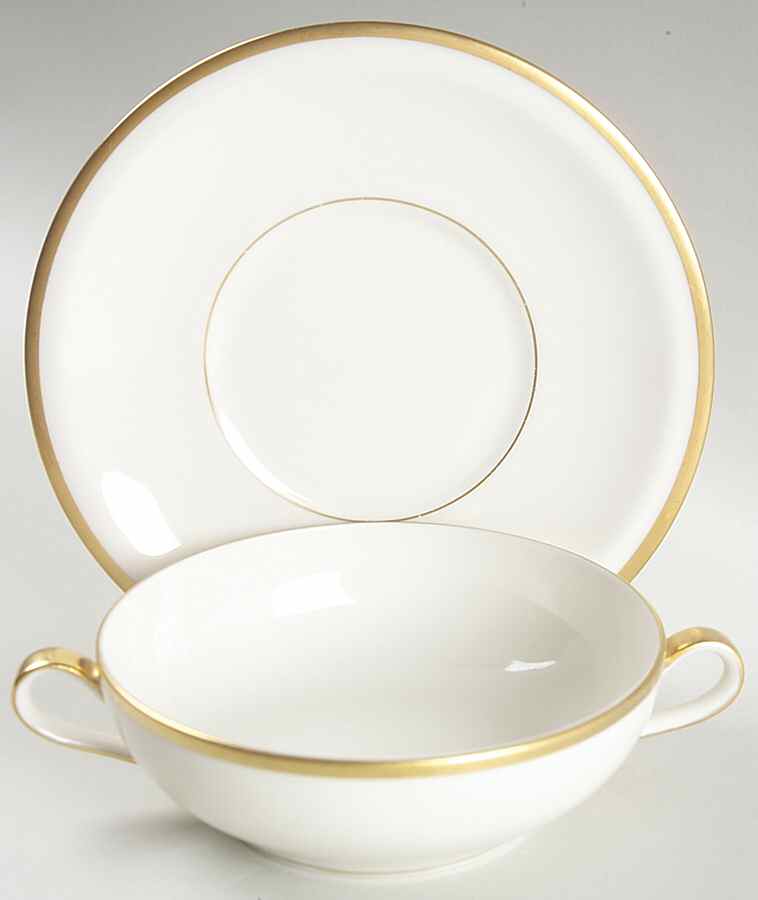 Branford Flat Cream Soup Bowl & Saucer Set by Haviland-1
