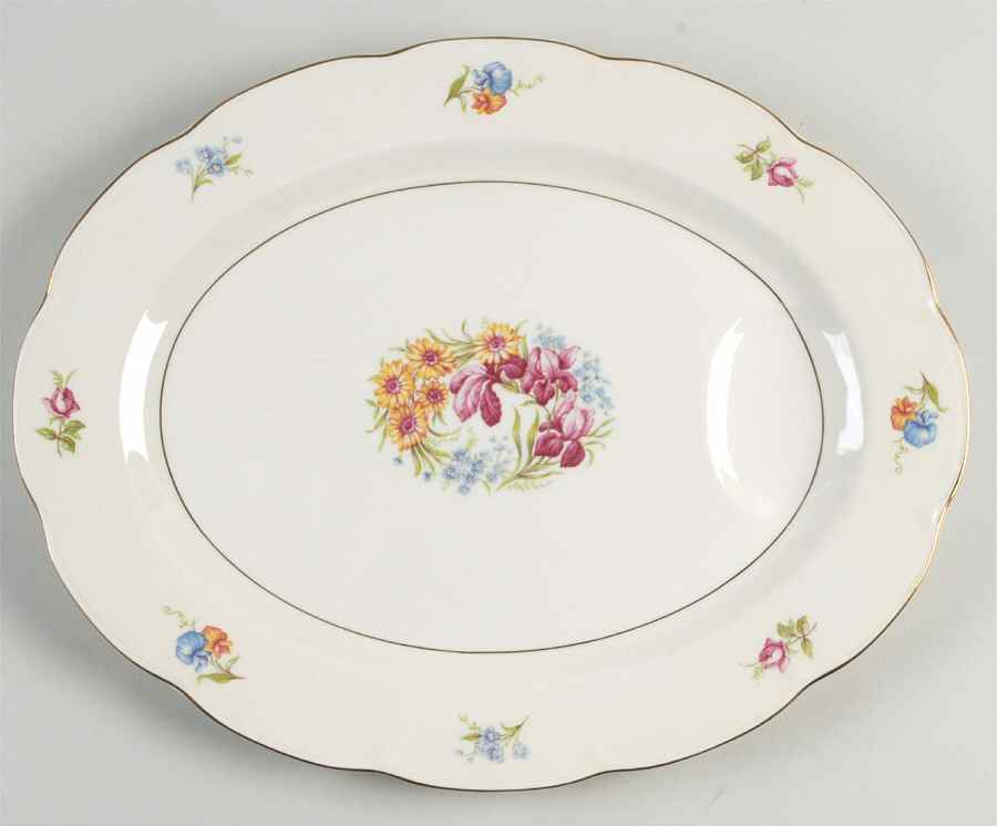 Breton (New York) 13" Oval Serving Platter by Haviland-1