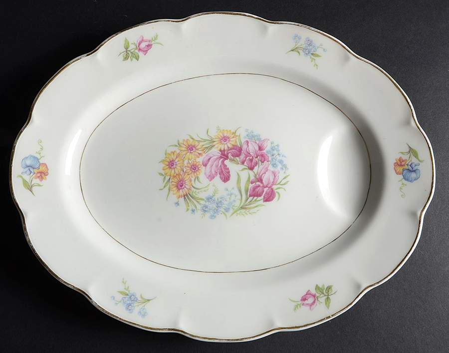 Breton (New York) 11" Oval Serving Platter by Haviland-1