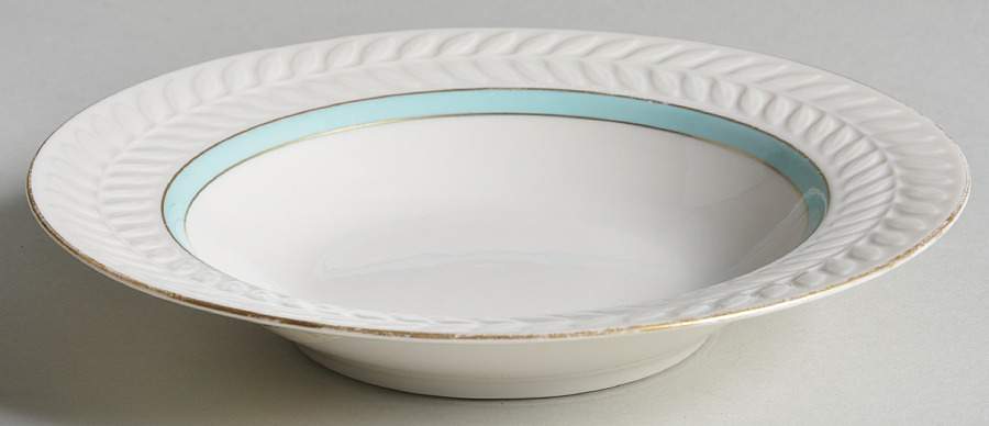 Brighton Turquoise Rim Soup Bowl by Haviland-1