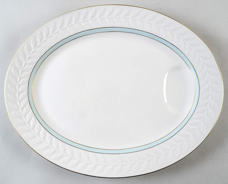 Brighton Turquoise 14" Oval Serving Platter by Haviland-1