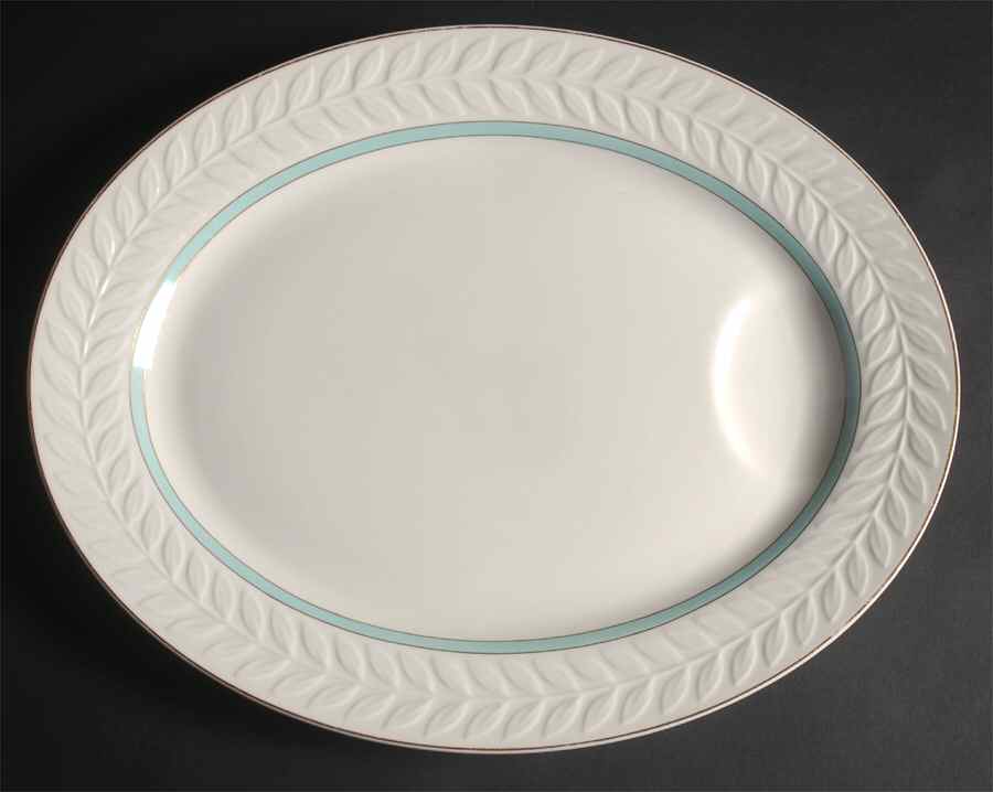 Brighton Turquoise 16" Oval Serving Platter by Haviland-1