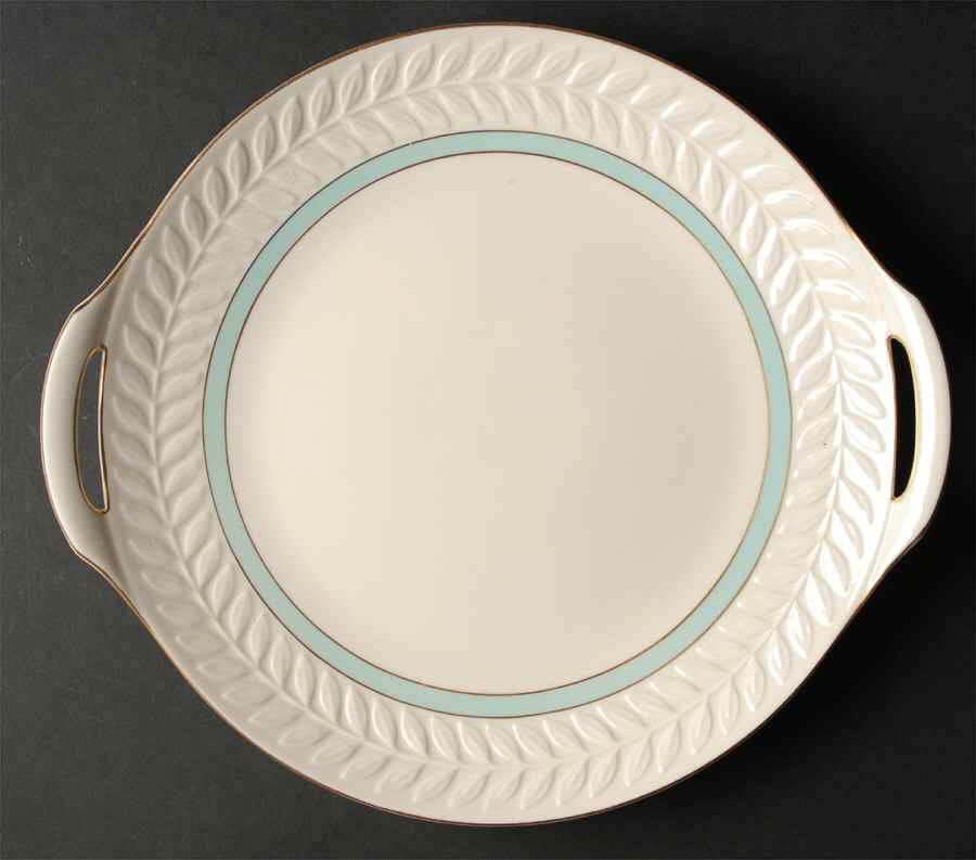 Brighton Turquoise Handled Cake Plate by Haviland-1