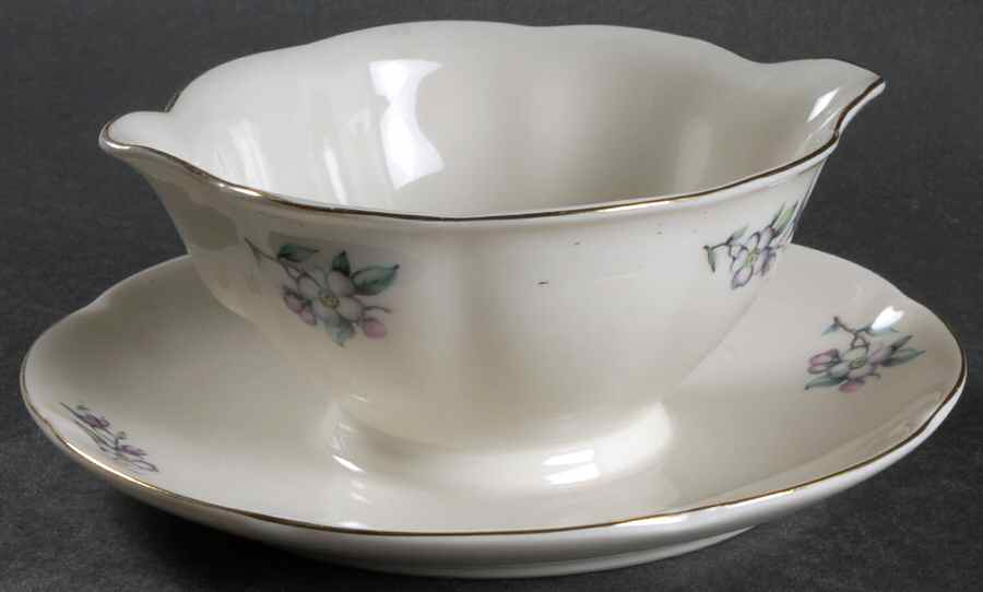 Brookside Gravy Boat with Attached Underplate by Haviland-1