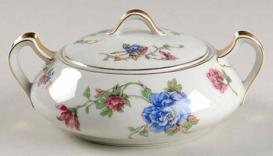 Briar Rose Sugar Bowl & Lid by Haviland-1