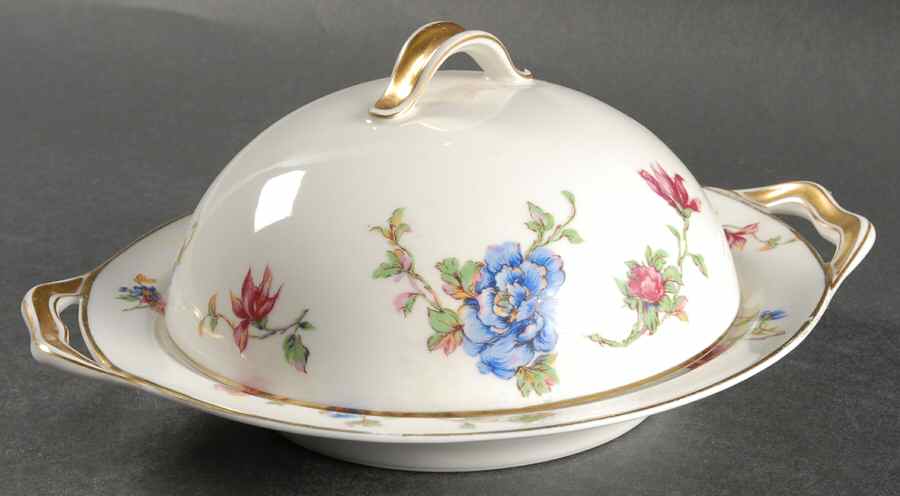 Briar Rose Round Covered Butter by Haviland-1