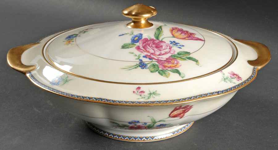 Burgundy Round Covered Vegetable by Haviland-1