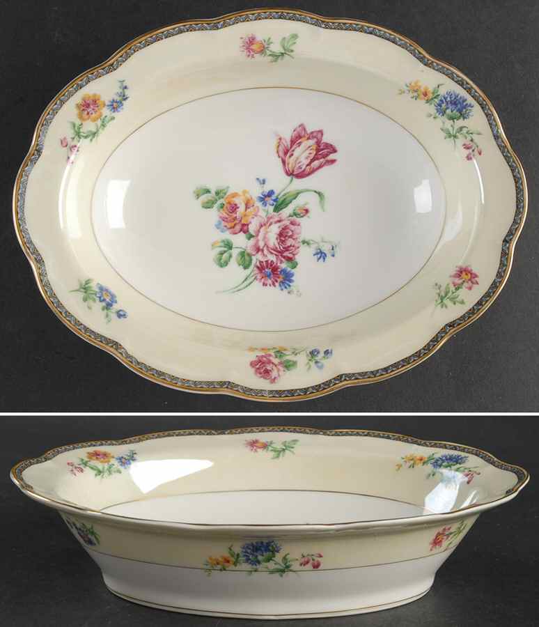 Burgundy 9" Oval Vegetable Bowl by Haviland-1