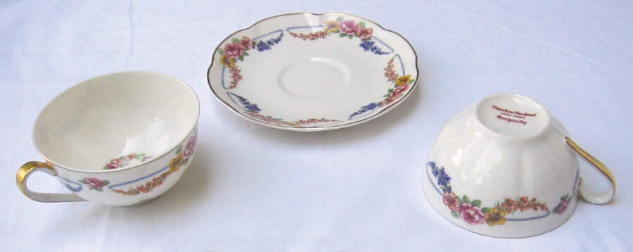 Burgundy (New York) Flat Cup & Saucer Set by Haviland-1