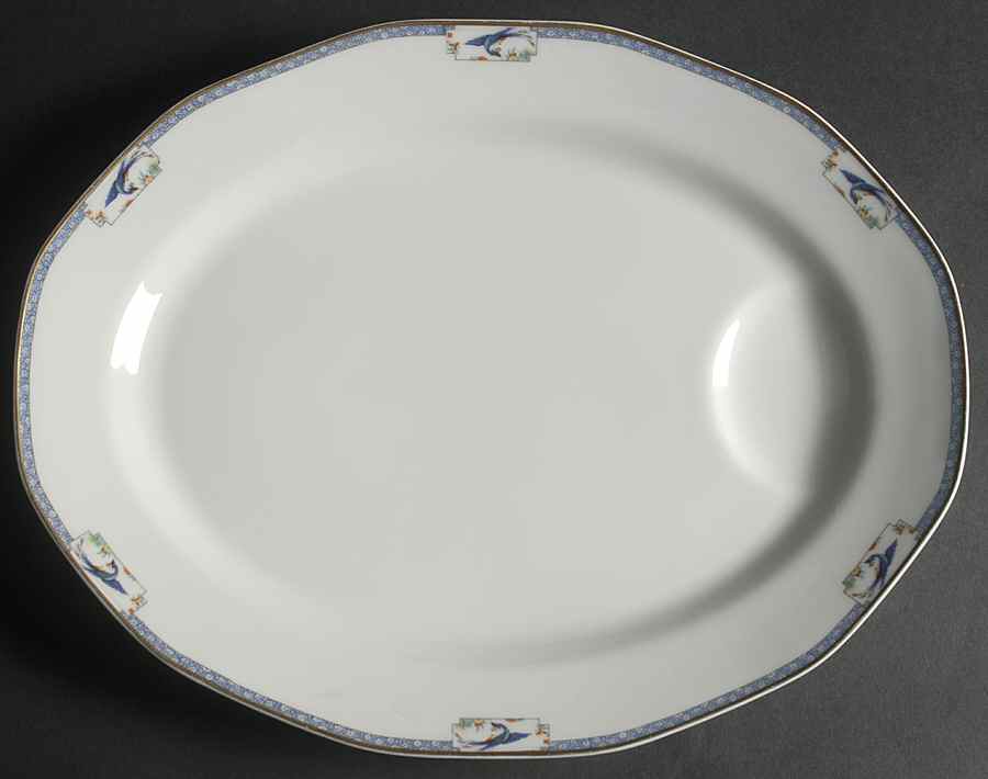 Calcutta (All White) 16" Oval Serving Platter by Haviland-1