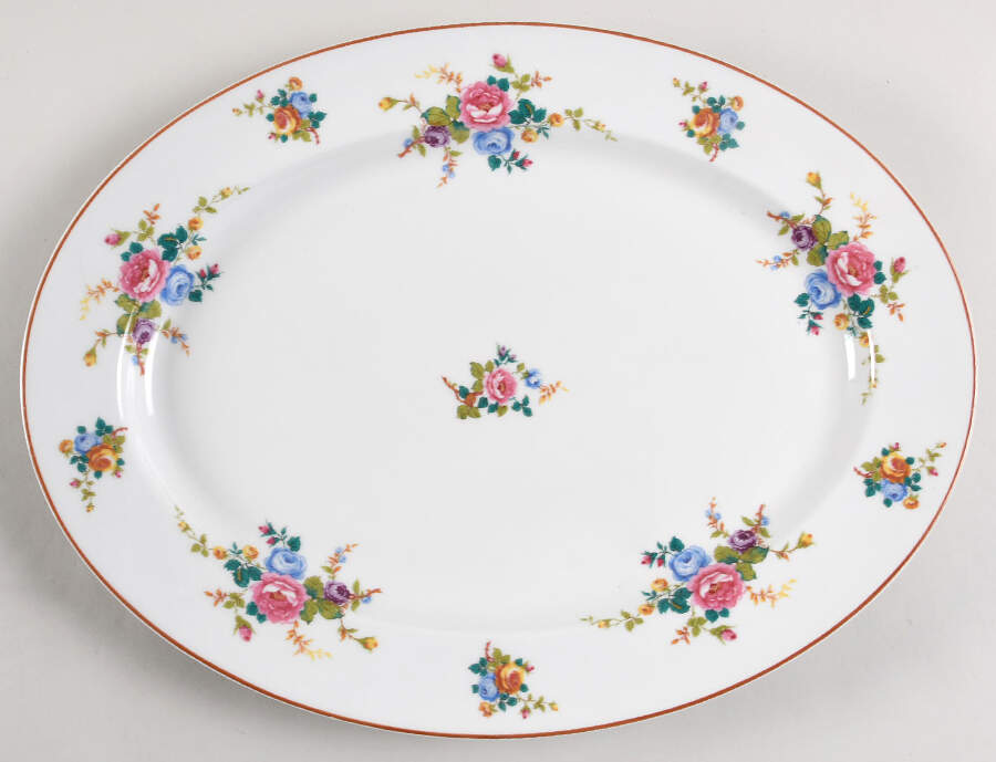 Cambridge (France, Floral) 16" Oval Serving Platter by Haviland-1