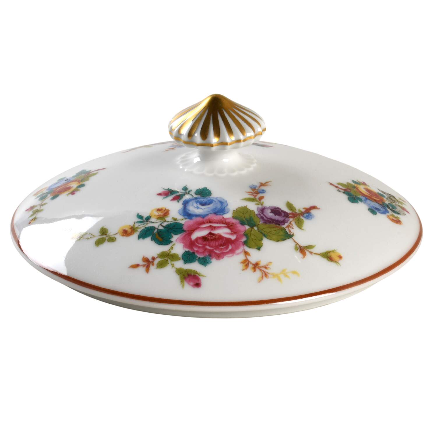 Cambridge (France, Floral) Lid for Round Vegetable by Haviland-1