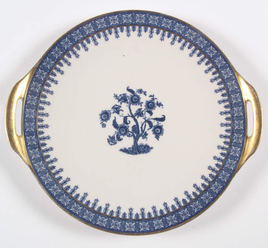 Cambridge Blue Handled Cake Plate by Haviland-1