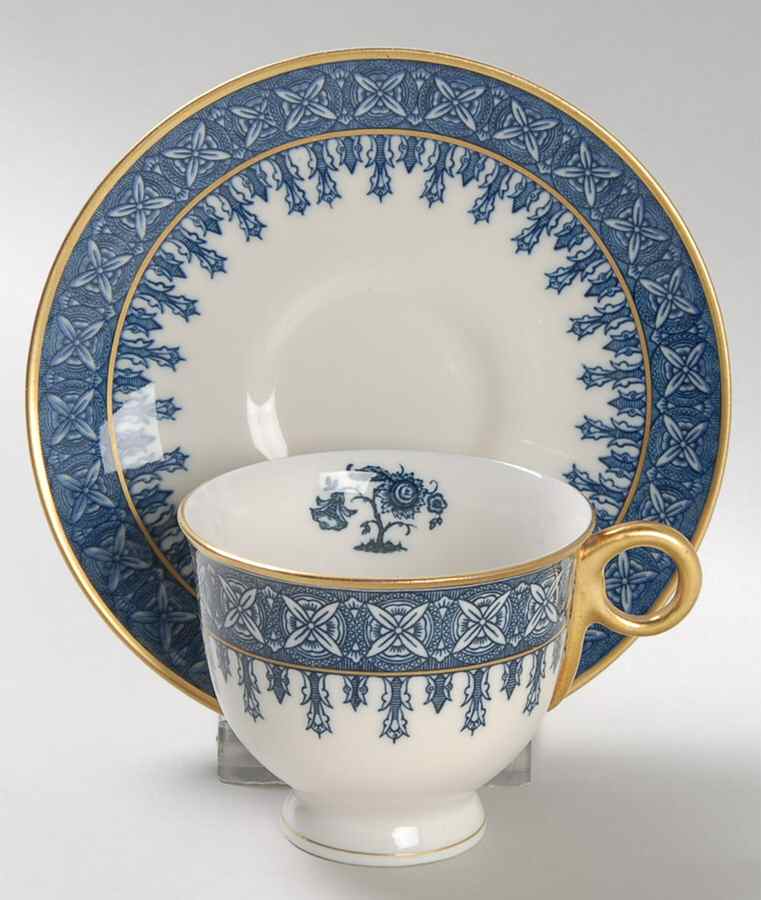 Cambridge Blue Footed Demitasse Cup & Saucer Set by Haviland-1
