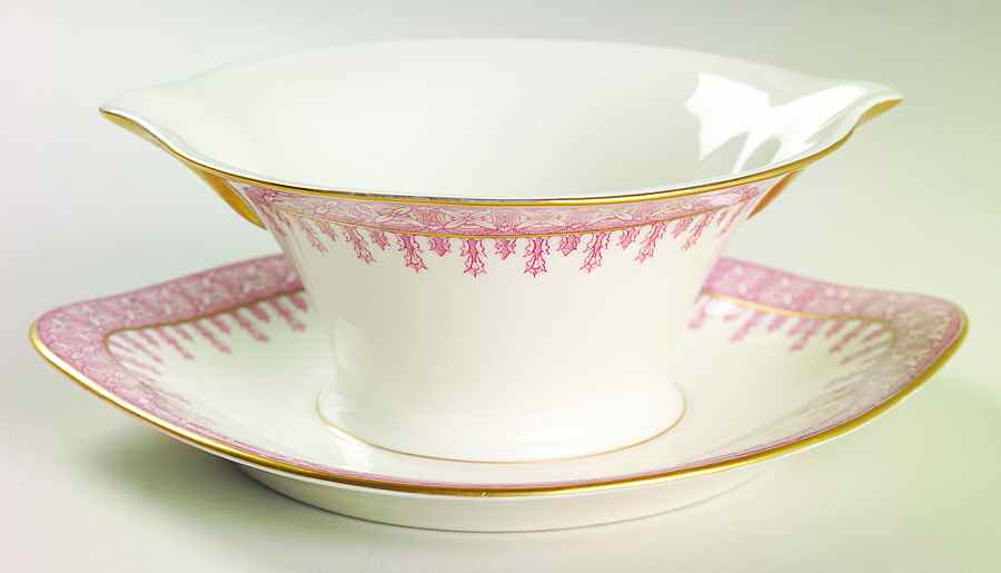 Cambridge Crimson Gravy Boat with Attached Underplate by Haviland-1