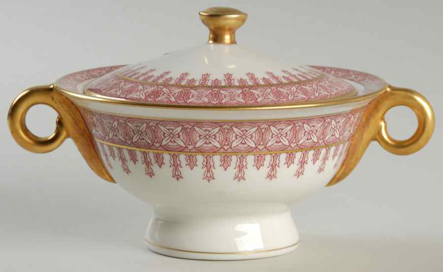 Cambridge Crimson Sugar Bowl & Lid by Haviland-1