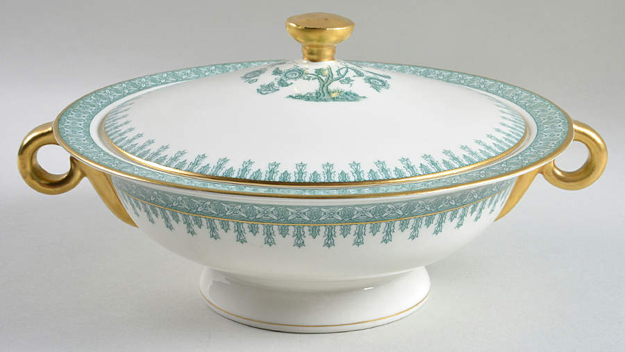 Cambridge Green Round Covered Vegetable by Haviland-1
