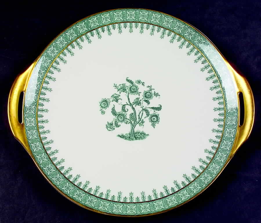 Cambridge Green Handled Cake Plate by Haviland-1