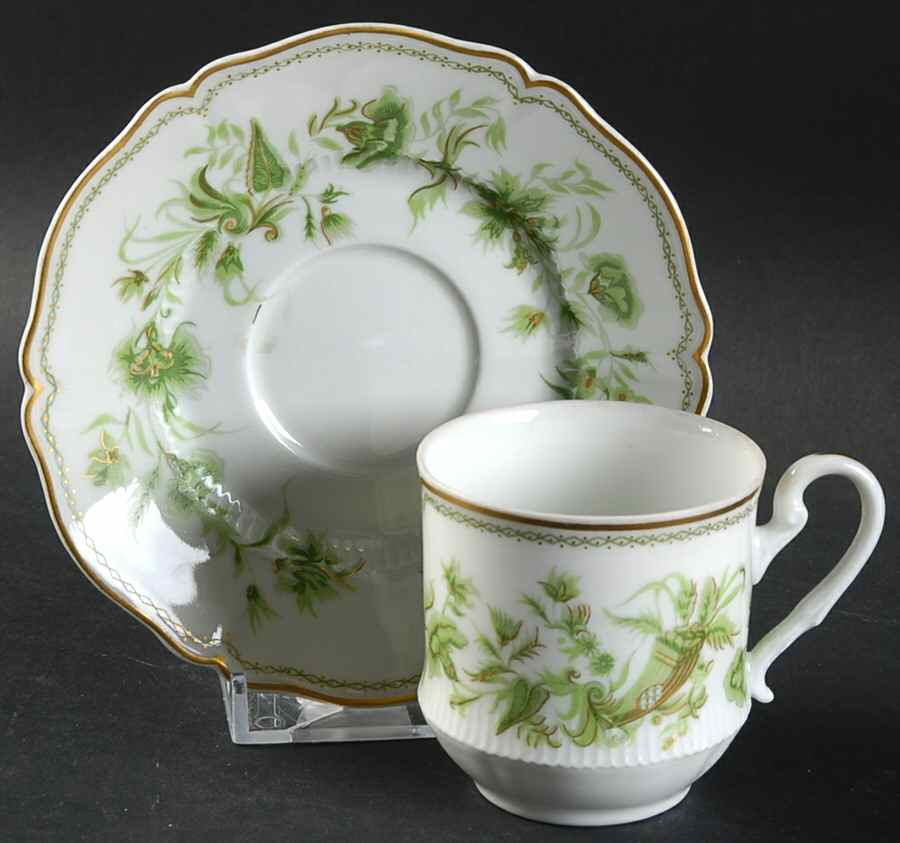 Carette Flat Demitasse Cup & Saucer Set by Haviland-1