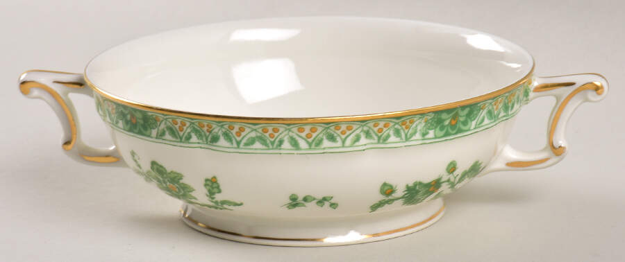 Cashmere (Green & Gold Tree) Footed Cream Soup Bowl by Haviland-1