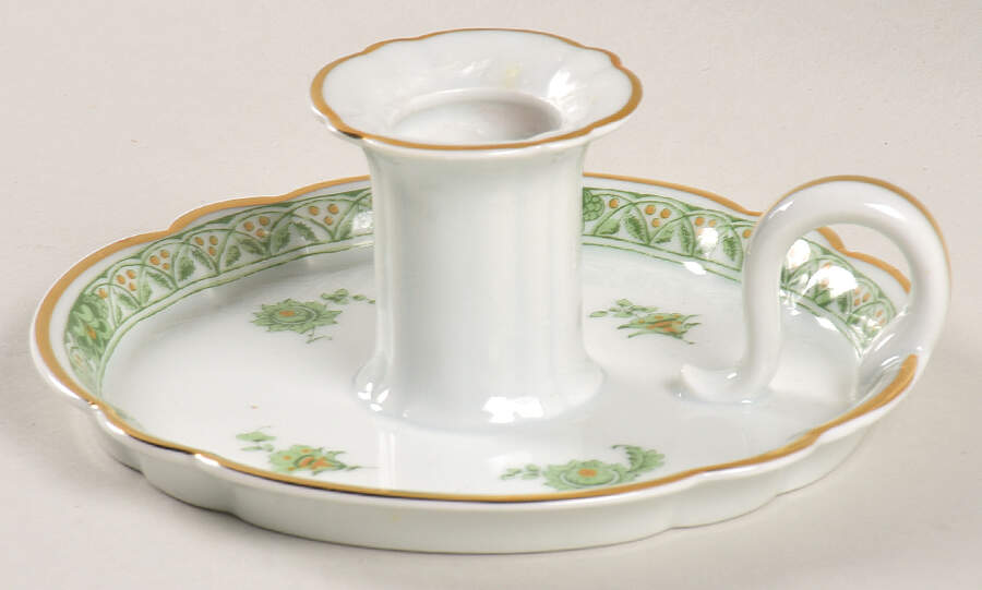 Cashmere (Green & Gold Tree) Handled Candleholder by Haviland-1