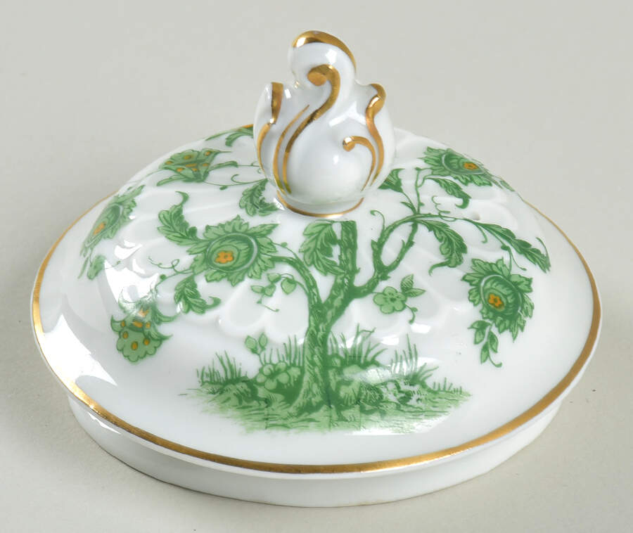 Cashmere (Green & Gold Tree) Lid for Teapot by Haviland-1