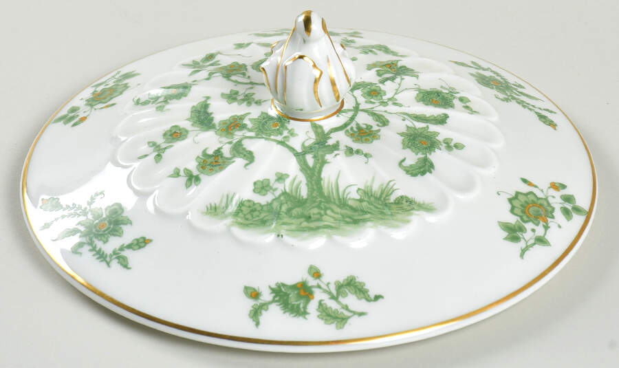 Cashmere (Green & Gold Tree) Lid for Round Vegetable by Haviland-1