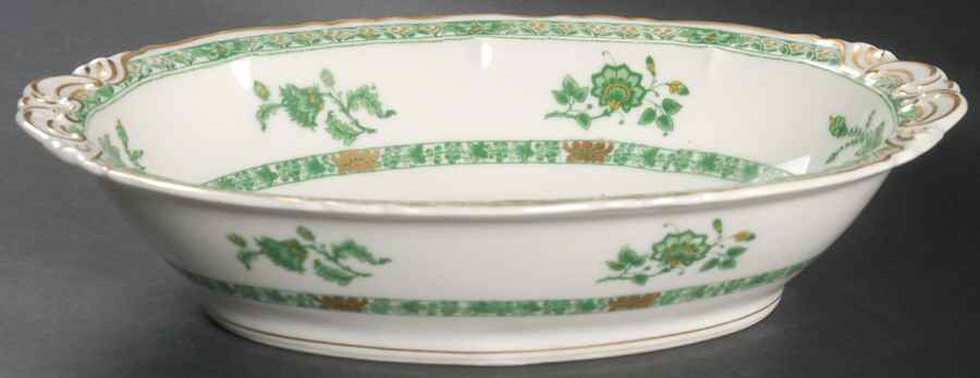 Cashmere (Green & Gold Tree) 10" Oval Vegetable Bowl by Haviland-1