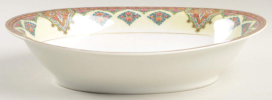 Cashmere (Maroon, Blue & Yellow Des) 10" Oval Vegetable Bowl by Haviland-1