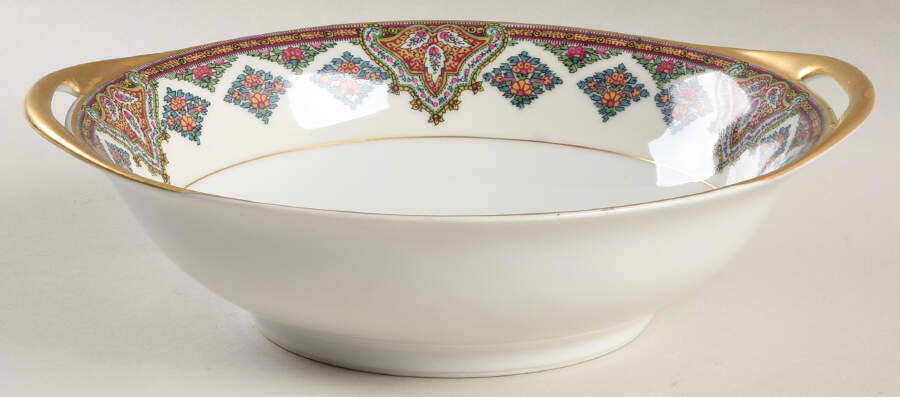 Cashmere (Maroon, Blue & Yellow Des) 9" Round Vegetable Bowl by Haviland-1