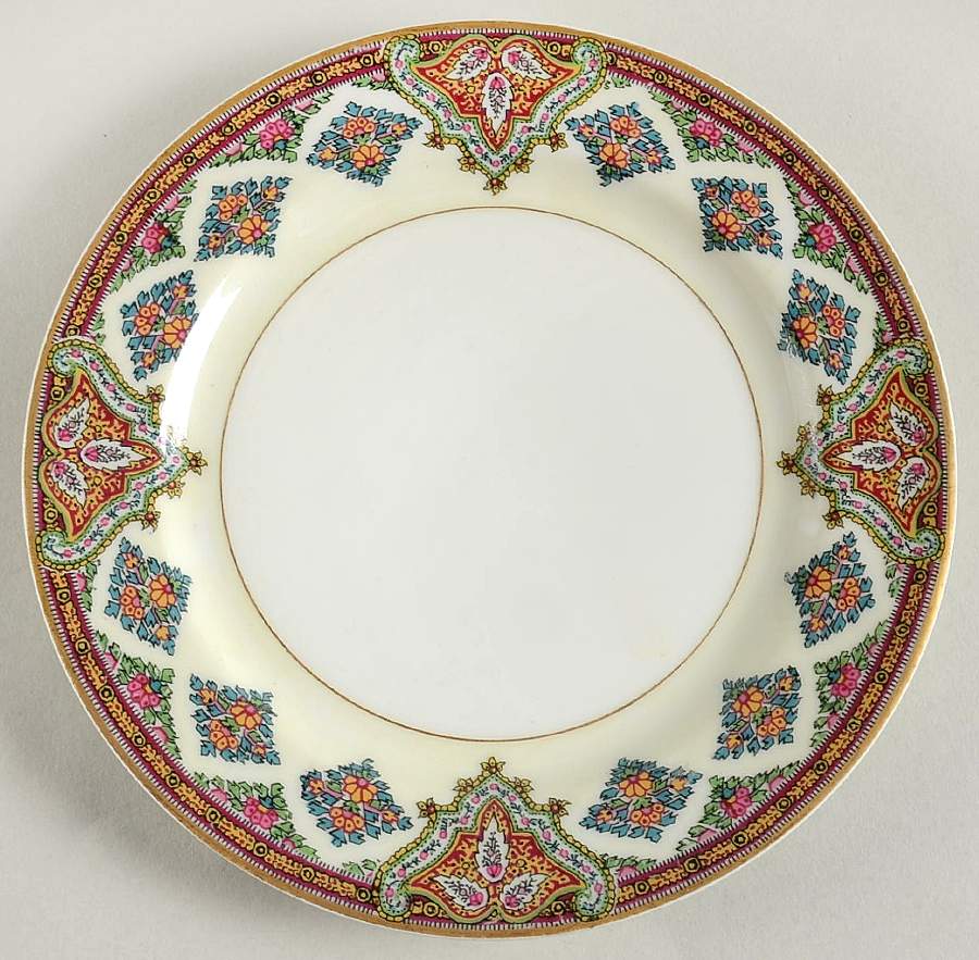 Cashmere (Maroon, Blue & Yellow Des) Salad Plate by Haviland-1