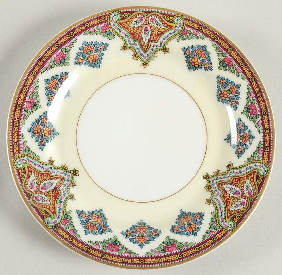 Cashmere (Maroon, Blue & Yellow Des) Bread & Butter Plate by Haviland-1