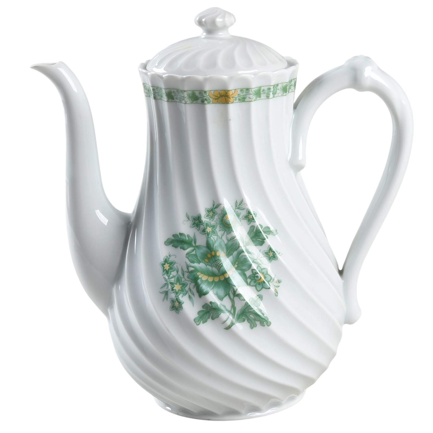 Cashmere Green (Torse Shape) Coffee Pot & Lid by Haviland-1