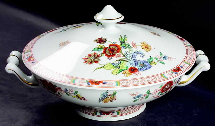 Cathay (Gold Trim) Round Covered Vegetable by Haviland-1