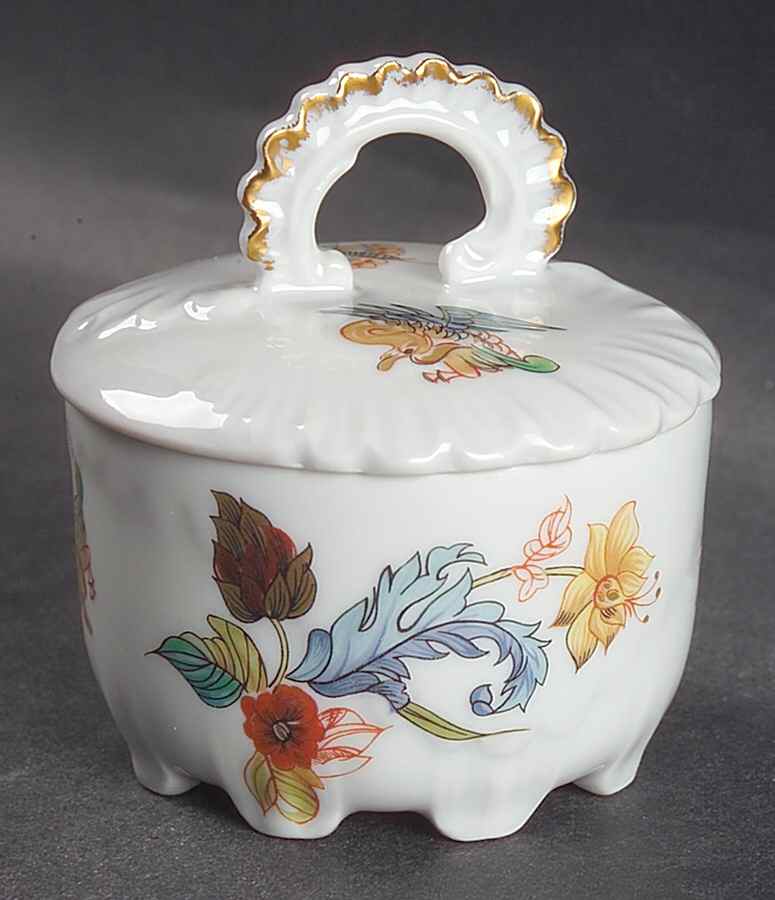 Cathay (Gold Trim) Round Trinket Box & Lid by Haviland-1