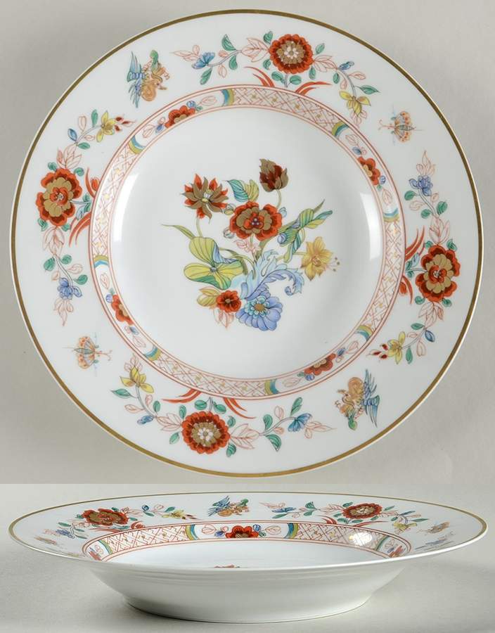 Cathay (Gold Trim) Large Rim Soup Bowl by Haviland-1
