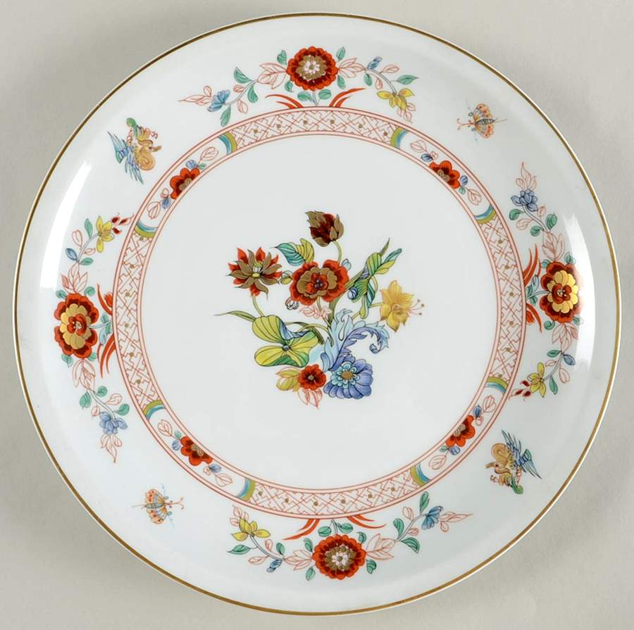 Cathay (Gold Trim) 12" Chop Plate (Round Platter) by Haviland-1