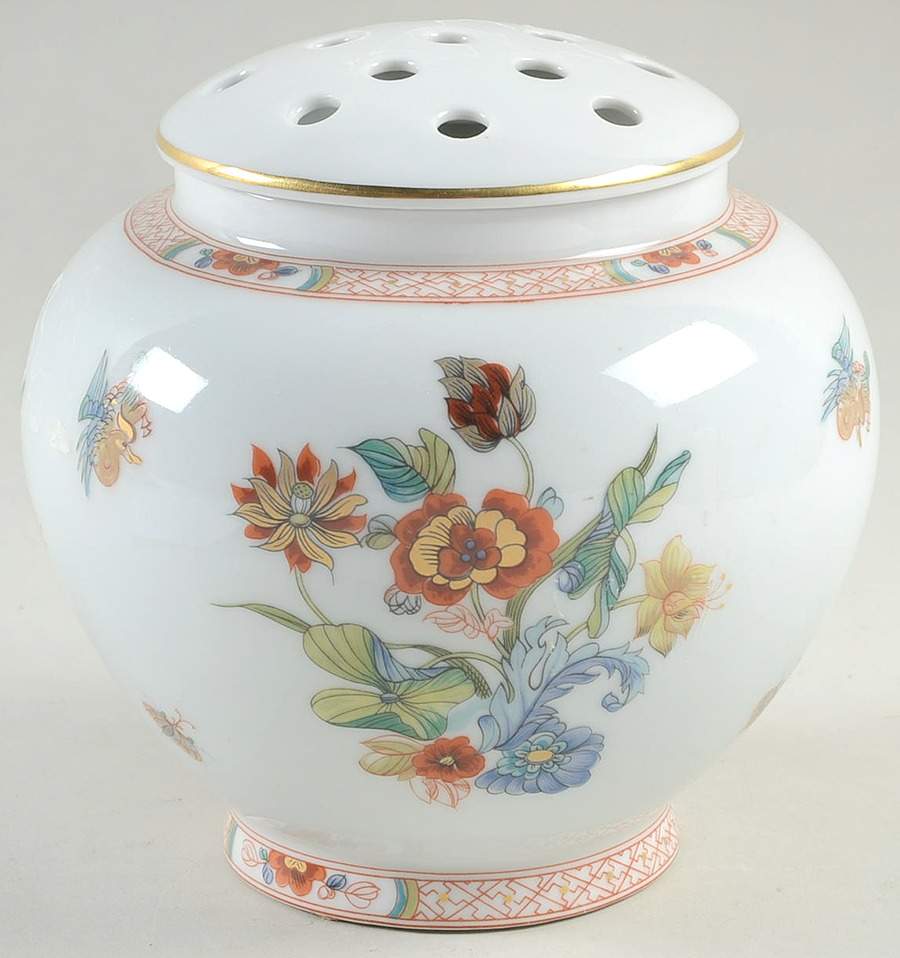 Cathay (Gold Trim) Vase & Frog/Grid by Haviland-1