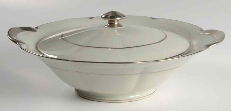 Celadon Platinum Round Covered Vegetable by Haviland-1