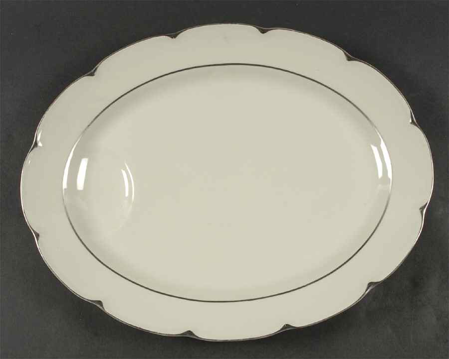 Celadon Platinum 15" Oval Serving Platter by Haviland-1