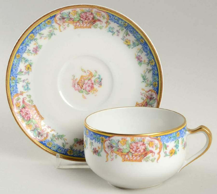 Cerulean Flat Cup & Saucer Set by Haviland-1