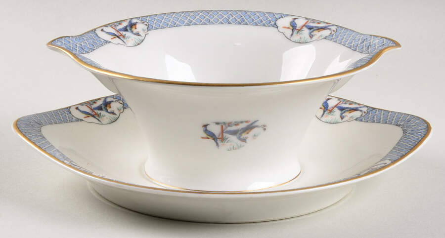 Ceylon Gravy Boat with Attached Underplate by Haviland-1