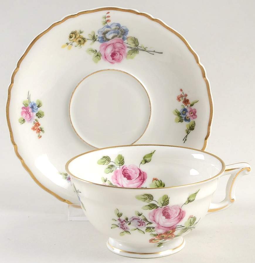 Chantilly Footed Cup & Saucer Set by Haviland-1