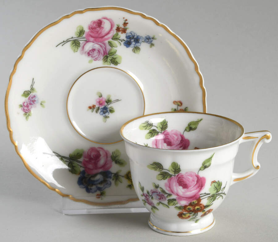 Chantilly Footed Demitasse Cup & Saucer Set by Haviland-1