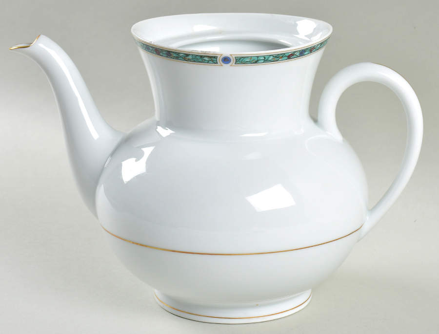 Chatelaine Green (Gold Verge) Teapot No Lid by Haviland-1