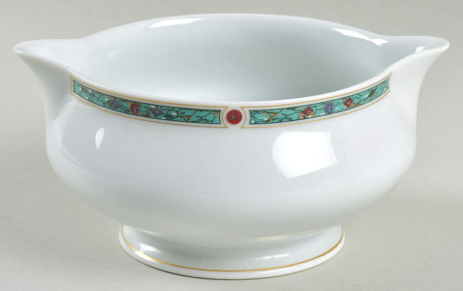 Chatelaine Green (Gold Verge) Gravy Boat by Haviland-1