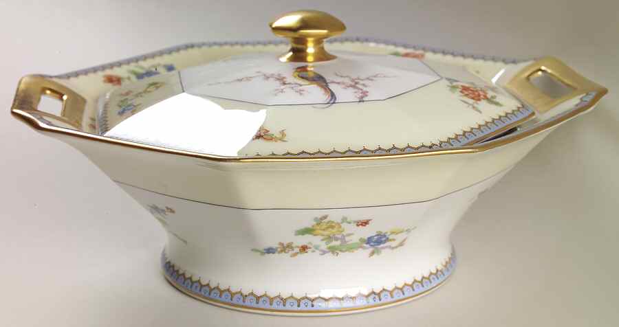 Chambord (Birds, Older Patt) Octagonal Covered Vegetable by Haviland-1