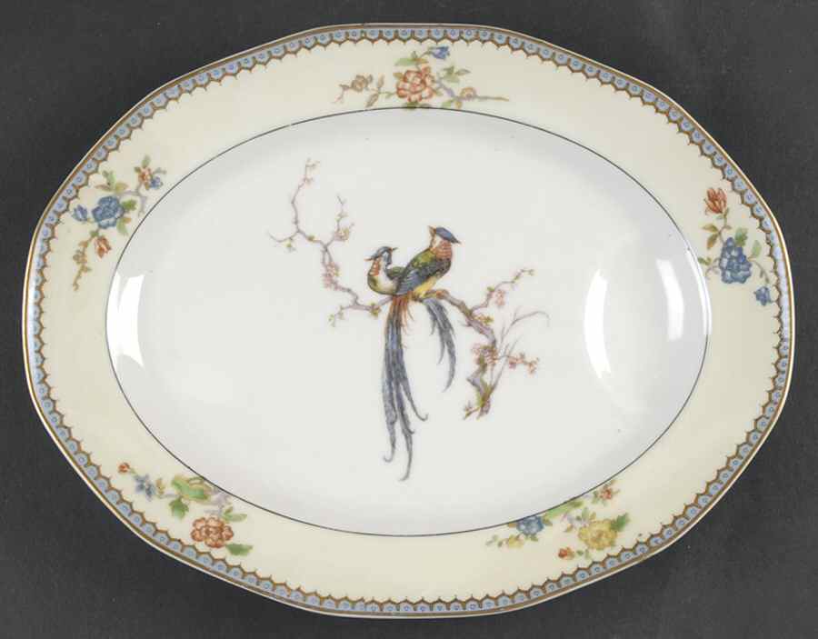 Chambord (Birds, Older Patt) 11" Oval Serving Platter by Haviland-1